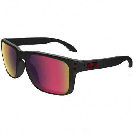 Lunettes Holbrook Mat Black Red Iridium Oakley | Cyclone Bike