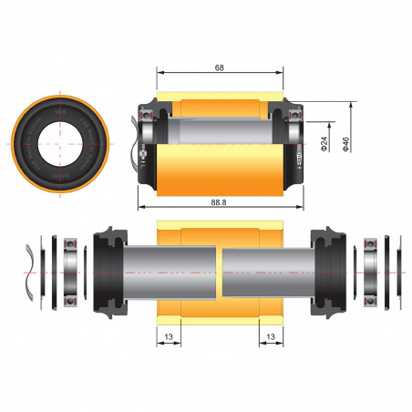 BOITIER PEDALIER FSA PF30 SHIMANO