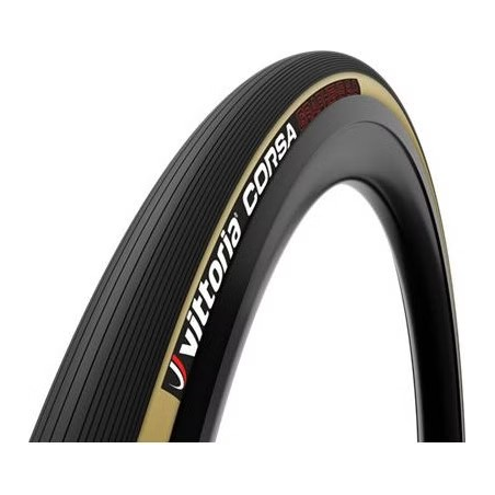 Boyau Vittoria Corsa G2.0 700x28 Noir/Beige | Cyclone Bike